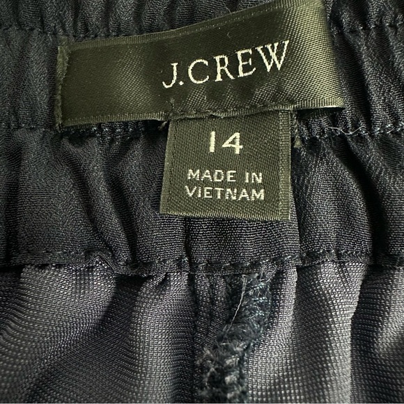 J Crew Velvet Pull On Pants Women’s size 14 Joggers Tapered Dark Blue - Picture 7 of 8
